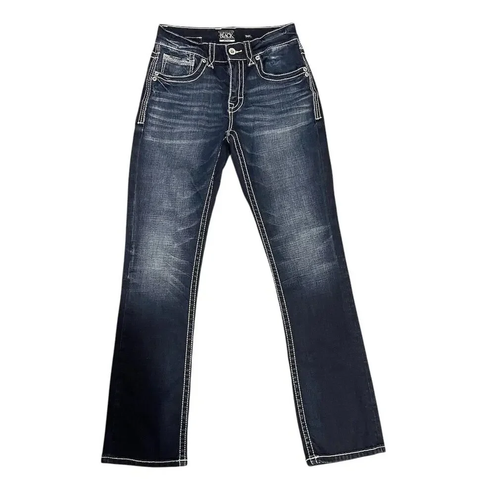 Buckle Black Jeans Mens 30W x 33L Blue Dark Wash Bootcut Stretch #Denim #Jeans - Picture 12 of 12